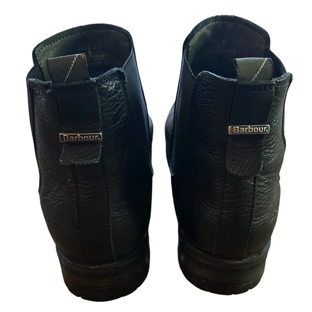 Barbour Mens Black Leather‎ Boots Size 8